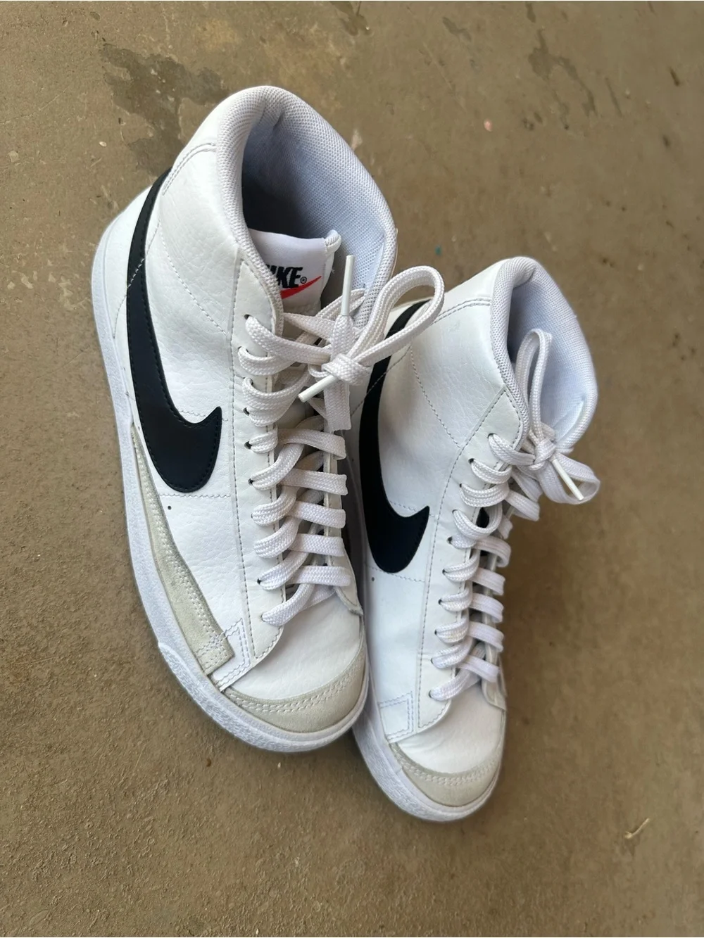 Nike White & Black High-Top Kids Sneakers